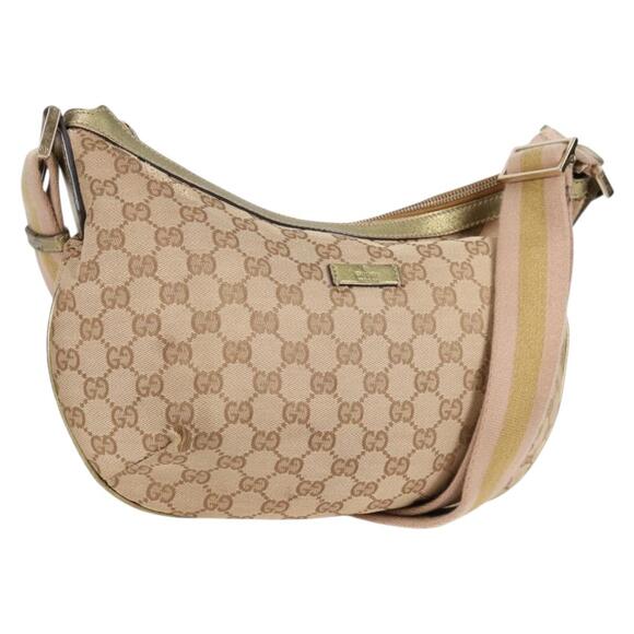 GUCCI GG Canvas Sherry Line Shoulder Bag Beige Gold - Picture 1 of 16